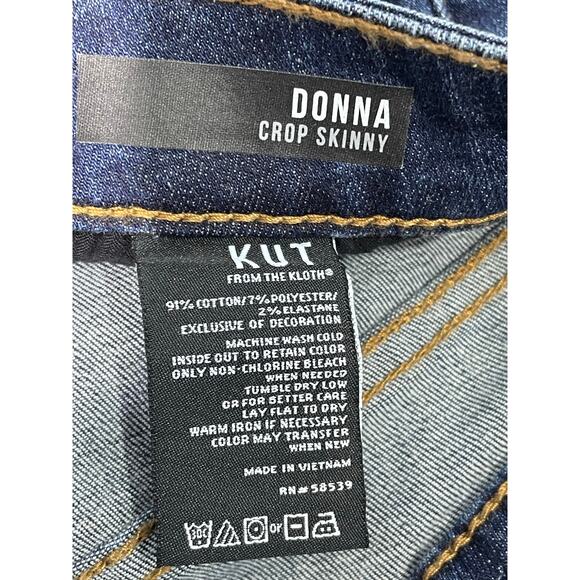 Kut From the Kloth Jeans Size 6 Donna Midrise Crop Skinny Distressed Raw Hem NWT - Picture 8 of 8